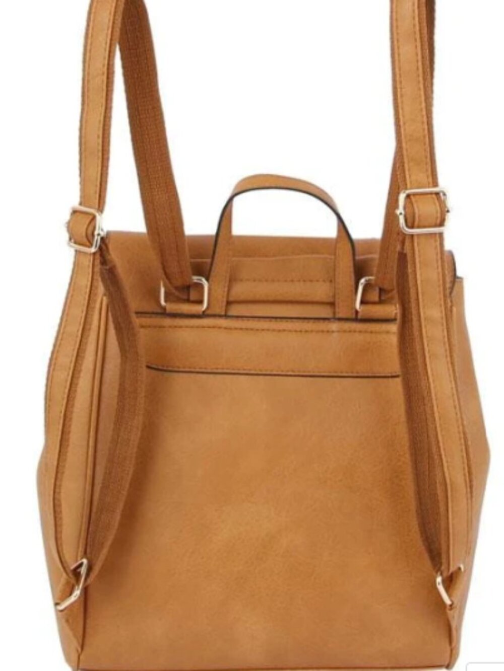 Black Vegan Leather Convertible Backpack Handbag Crossbody Purse NWT - Picture 3 of 6